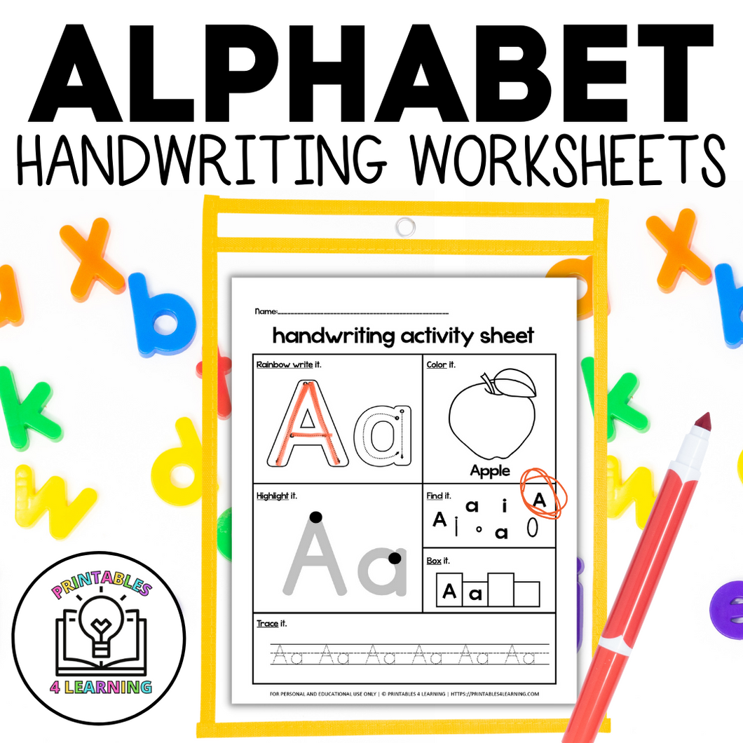 Alphabet Letters A to Z Worksheets