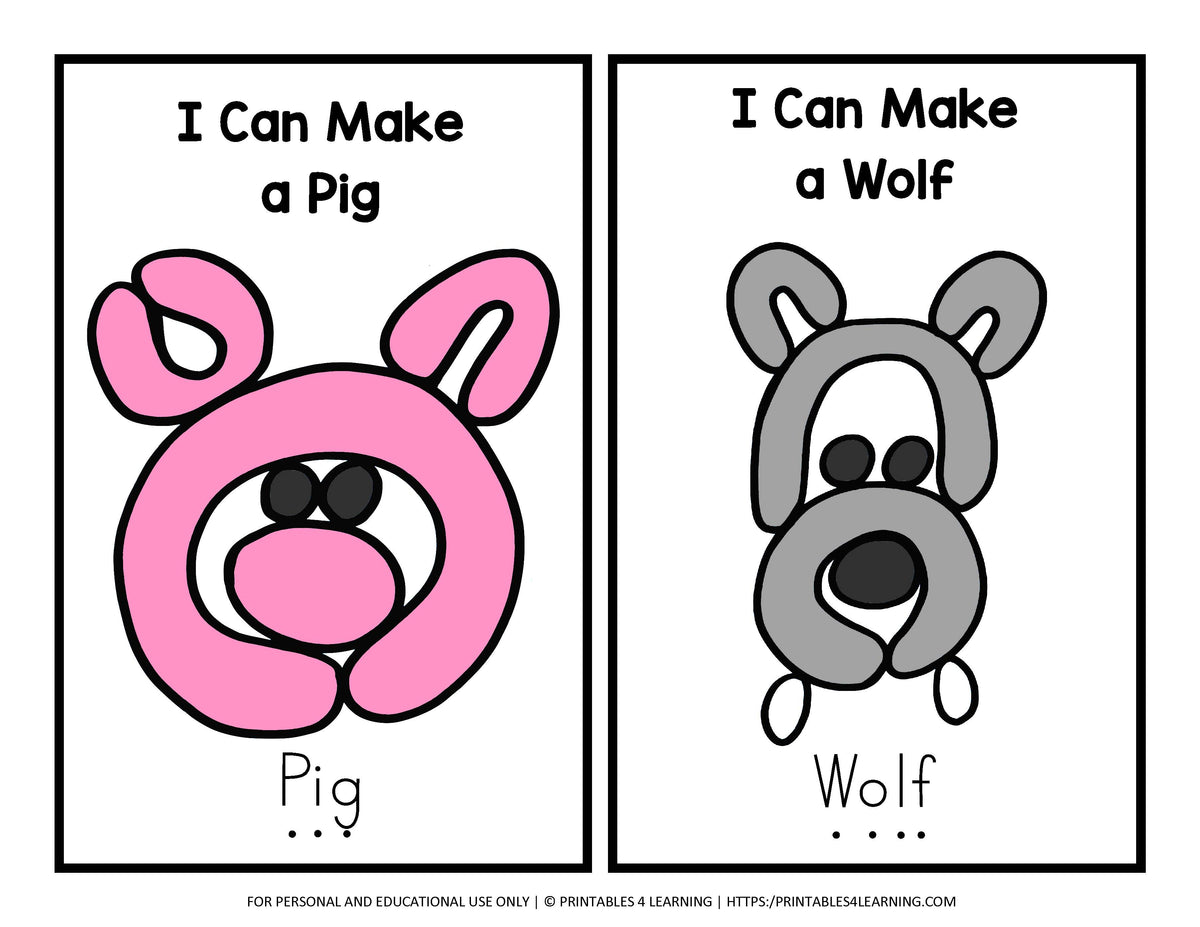 Three Little Pigs Play Dough Mats Printables 4 Learning