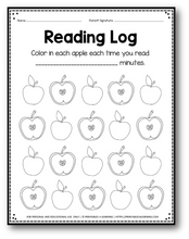 Load image into Gallery viewer, Editable Reading Log: Apple Books for Kids with Parent Handout - Printables 4 Learning
