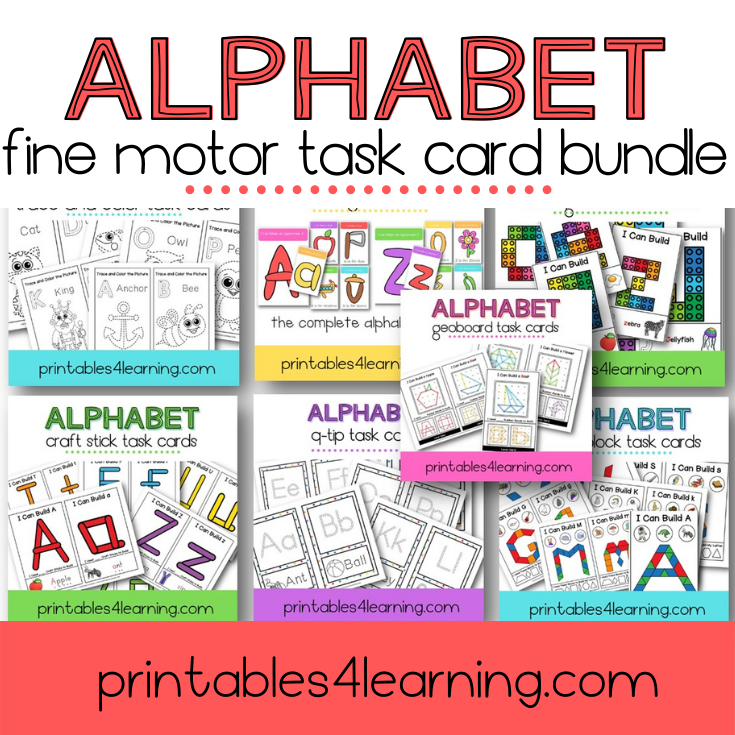 Alphabet Play Task Cards Bundle - Printables 4 Learning