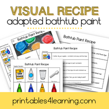 Load image into Gallery viewer, Adapted Visual Recipe: Bathtub Paint - Printables 4 Learning
