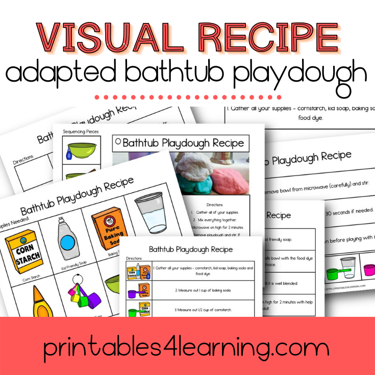 Adapted Visual Recipe Bubble Bath Playdough Printables 4 Learning