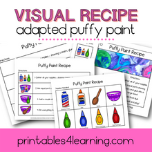 Load image into Gallery viewer, Adapted Visual Recipe: Puffy Paint - Printables 4 Learning
