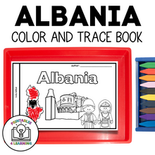 Load image into Gallery viewer, Albania Color and Trace Book for Kids
