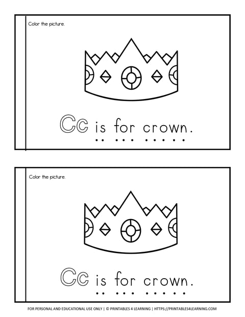 Letter C Emergent Reader Coloring Book