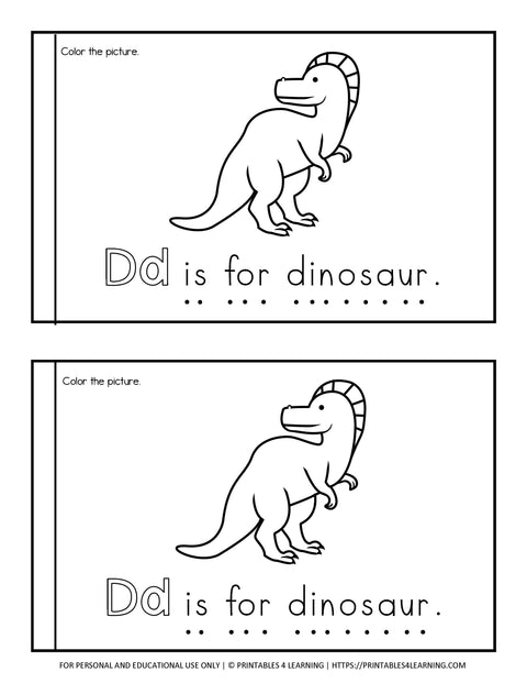 Letter D Emergent Reader Coloring Book