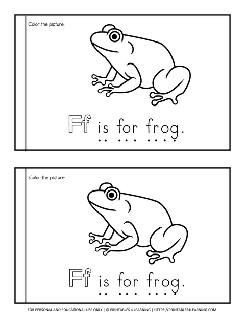 Letter F Emergent Reader Coloring Book