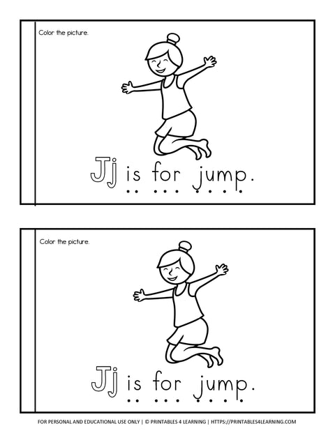 Letter J Emergent Reader Coloring Book