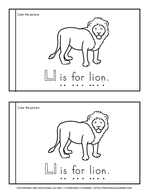 Letter L Emergent Reader Coloring Book