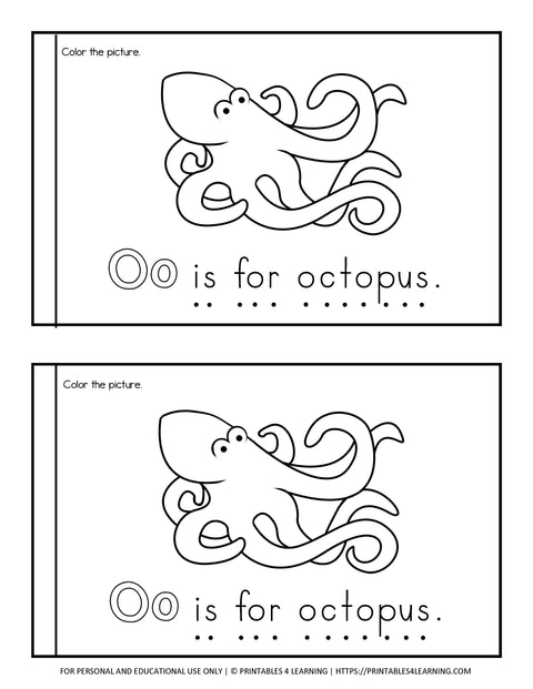 Letter O Emergent Reader Coloring Book