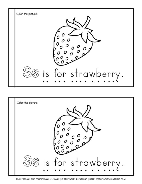 Letter S Emergent Reader Coloring Book