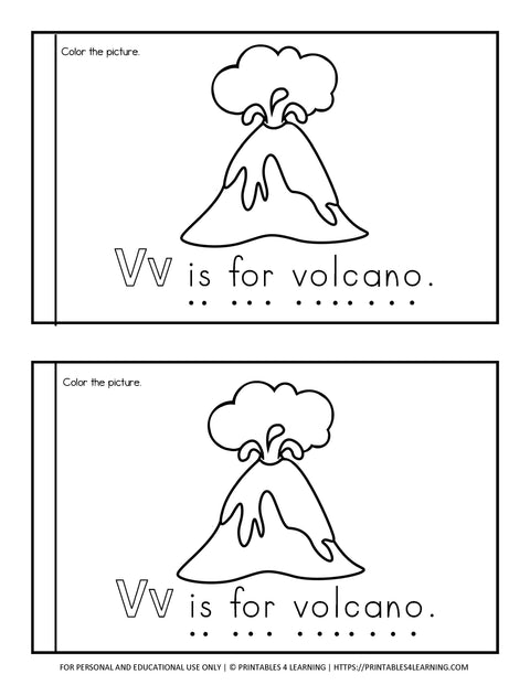 Letter V Emergent Reader Coloring Book