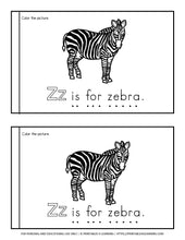 Load image into Gallery viewer, Letter Z Emergent Reader Coloring Book
