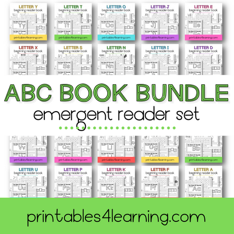 Alphabet Emergent Readers A to Z Bundle - Printables 4 Learning