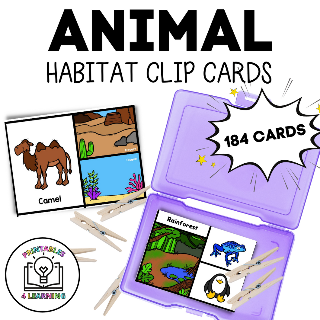 Animal Habitat Clip Cards