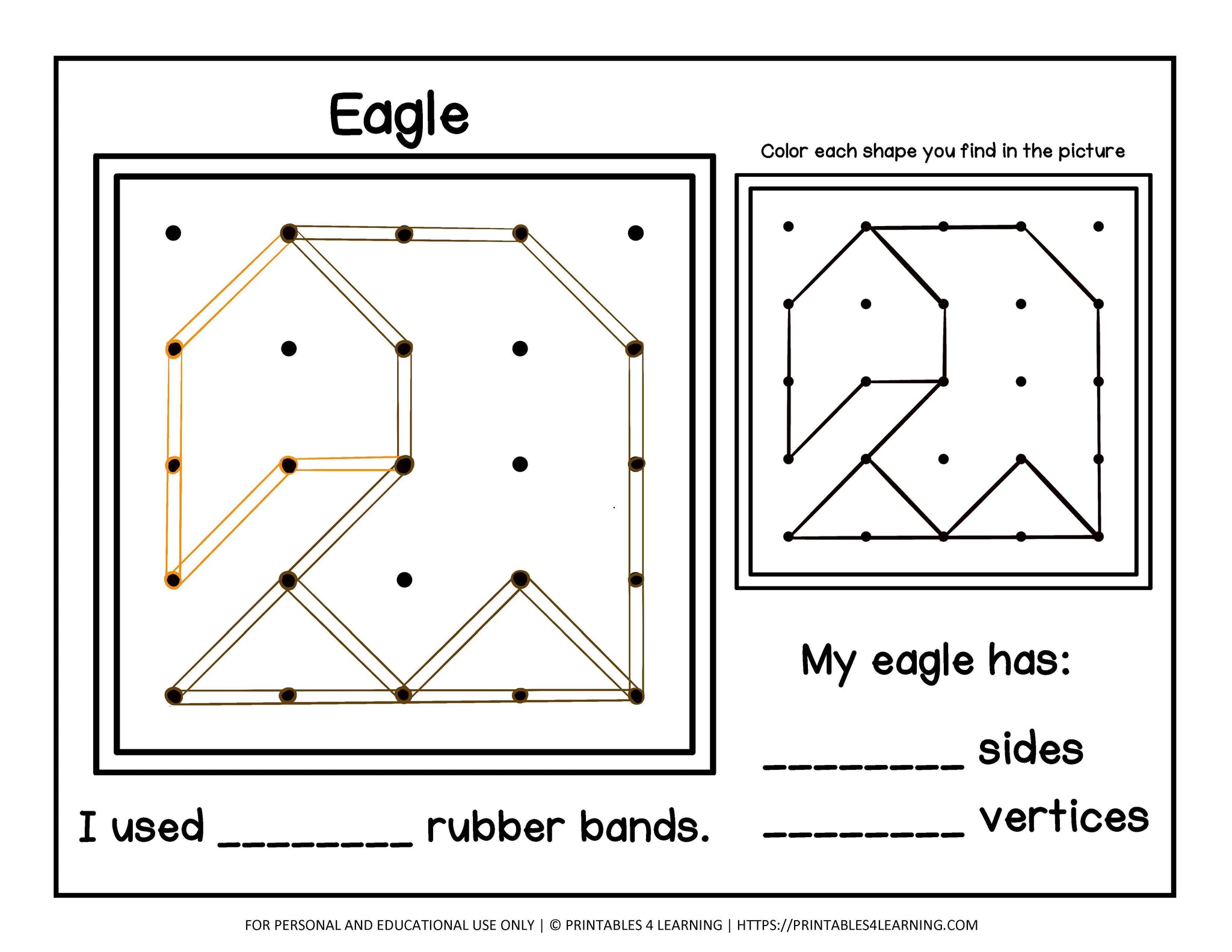 Geoboard Activities Arctic Animals Patterns Packet Printables 4 Learning