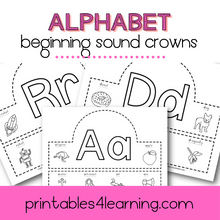 Load image into Gallery viewer, Beginning Sounds Alphabet Crowns Craft - Printables 4 Learning
