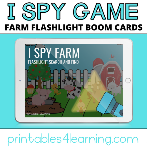 Boom Cards™ Digital Task Cards: I Spy Farm Flashlight Game - Printables 4 Learning