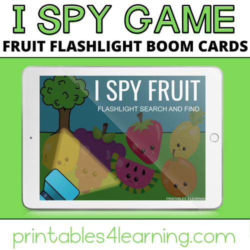Boom Cards™ Digital Task Cards: I Spy Fruit Flashlight Game - Printables 4 Learning
