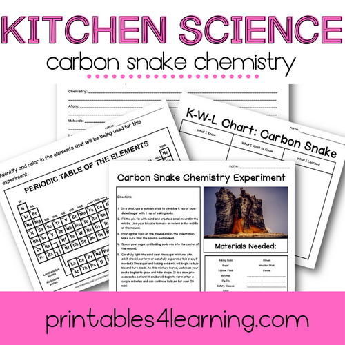 Carbon Sugar Snake Science Experiment: Chemical Reactions - Printables 4 Learning