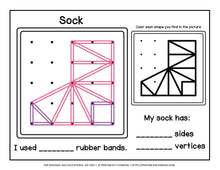 Load image into Gallery viewer, Geoboard Activities: Clothing Patterns Packet - Printables 4 Learning
