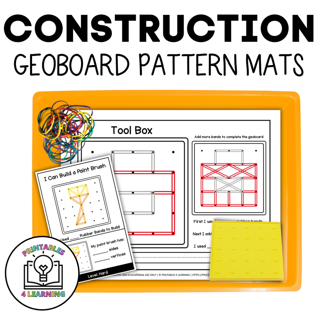 Geoboard Activities: Construction Tools Patterns Packet