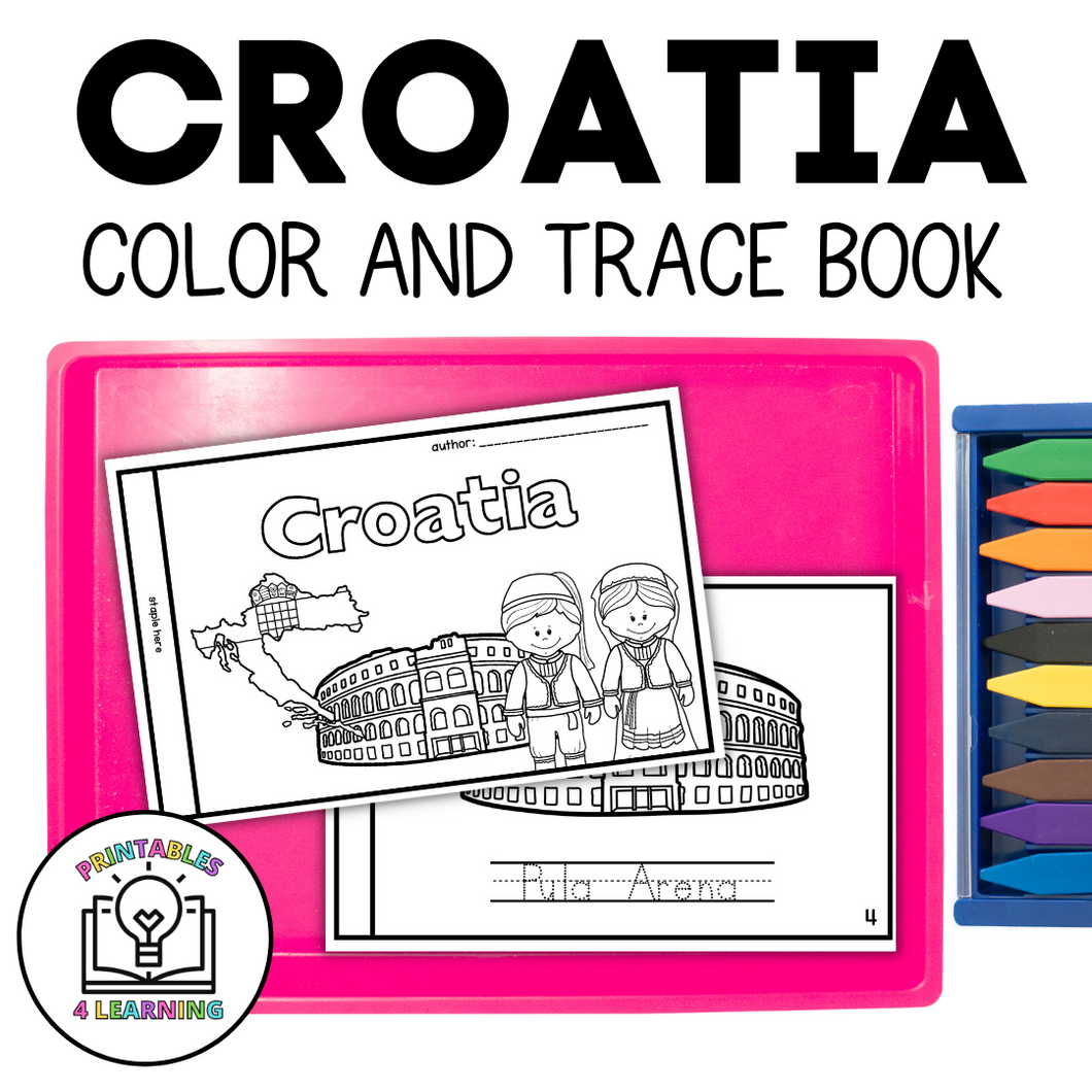 Croatia Color and Trace Book for Kids