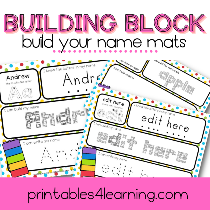 Build Name Worksheet Editable Name Activity: Building Block Names - Printables 4 Learning