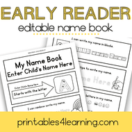 Editable Name Early Reader Book - Printables 4 Learning