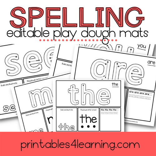 Editable Sight Words Play Dough Mats - Printables 4 Learning