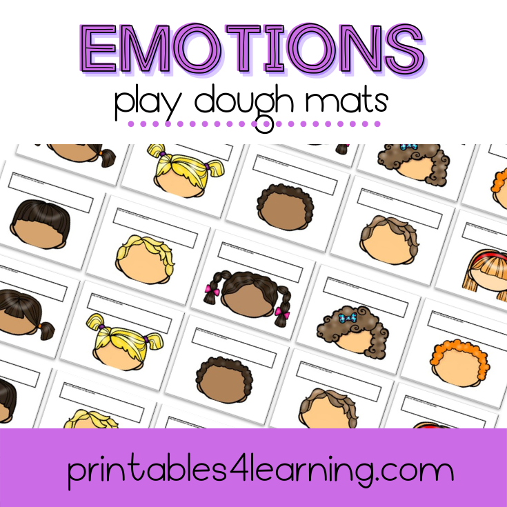 Emotions: Playdough Face Mats - Printables 4 Learning