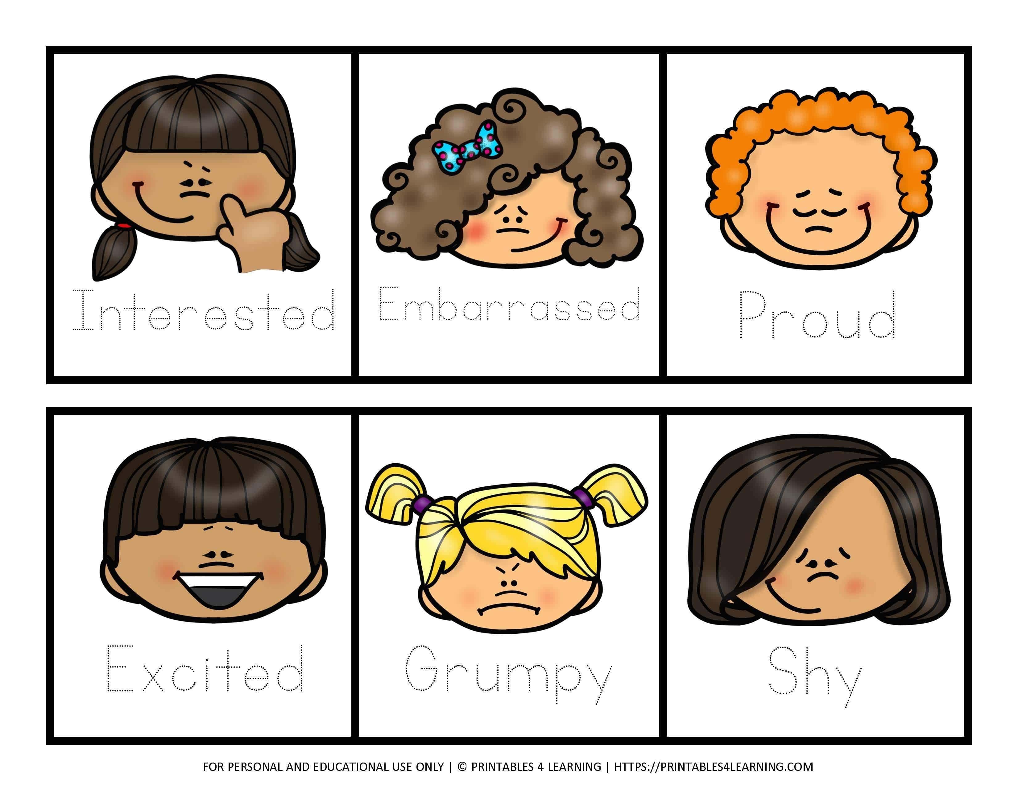 Emotions Faces Printable