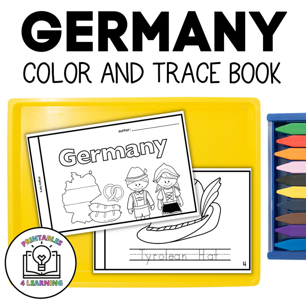 Germany Color and Trace Book for Kids