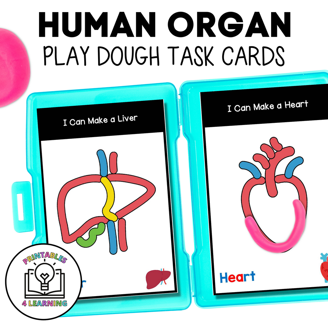 Human Anatomy Playdough Task Cards