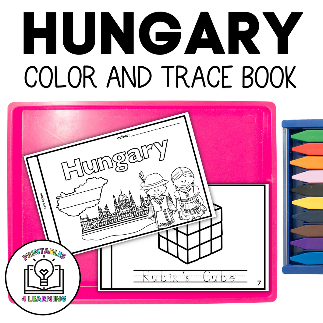 Hungary Color and Trace Book for Kids