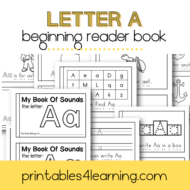 Letter A Emergent Reader Coloring Book