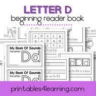 Letter D Emergent Reader Coloring Book