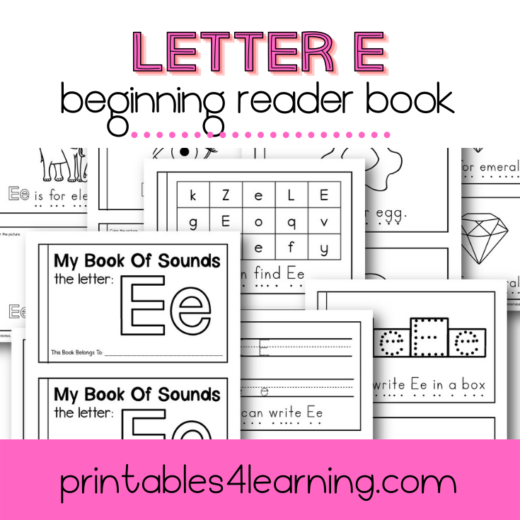Letter E Emergent Reader Coloring Book