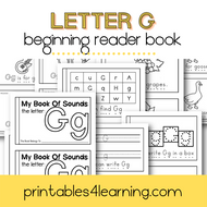 Letter G Emergent Reader Coloring Book