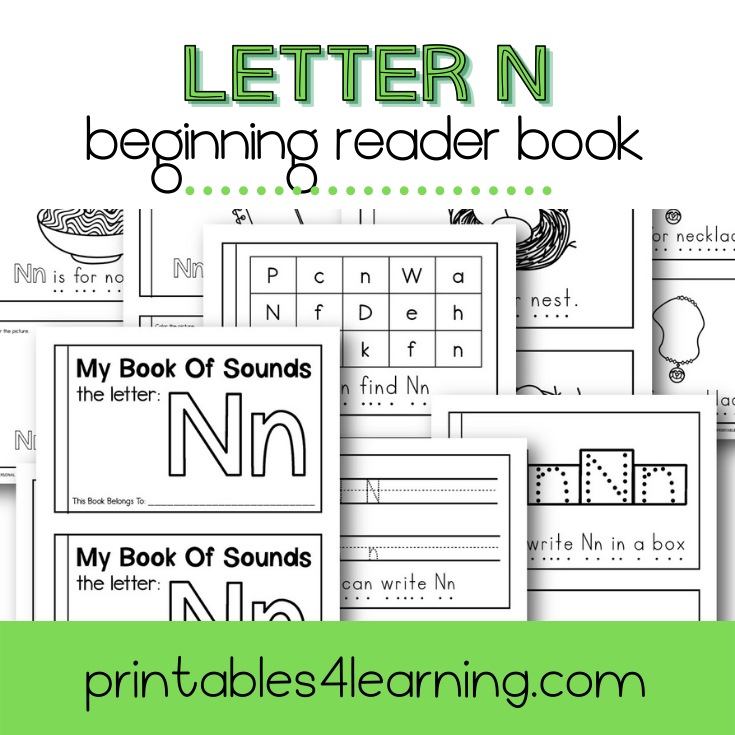 Letter N Emergent Reader Coloring Book – Printables 4 Learning