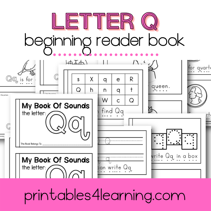 Letter Q Emergent Reader Coloring Book