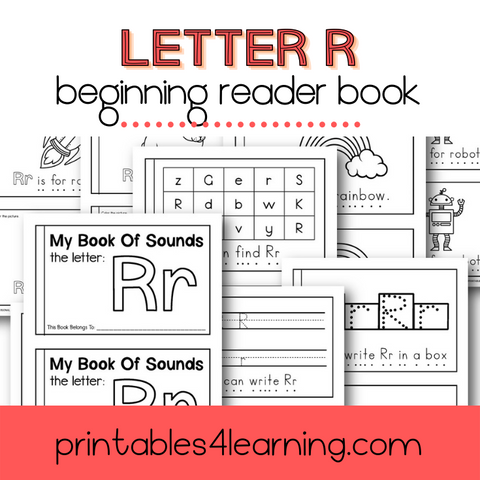 Letter R Emergent Reader Coloring Book