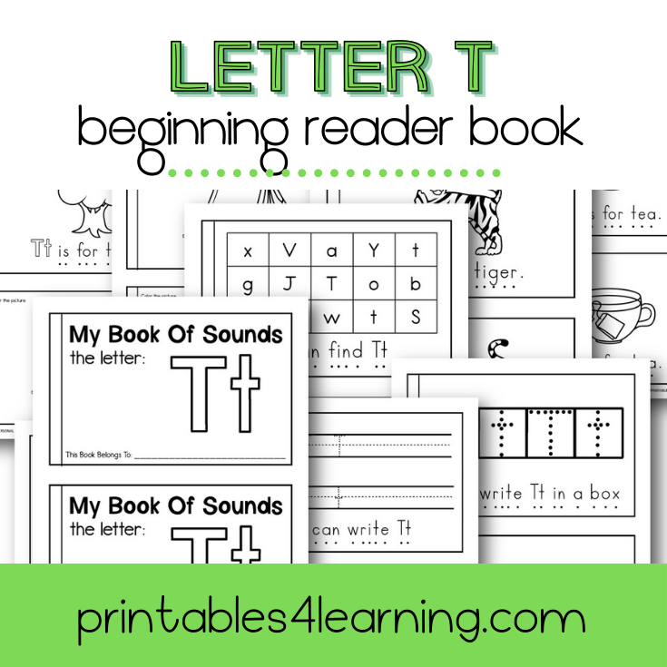 Letter T Emergent Reader Coloring Book