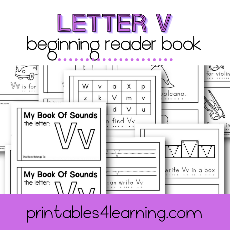Letter V Emergent Reader Coloring Book