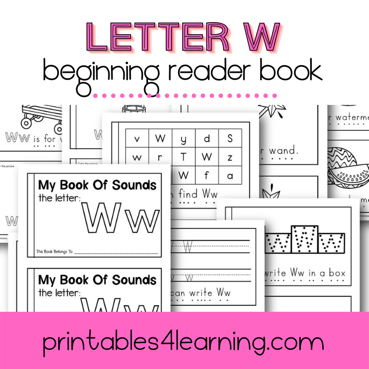 Letter W Emergent Reader Coloring Book – Printables 4 Learning