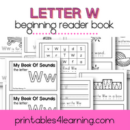 Letter W Emergent Reader Coloring Book