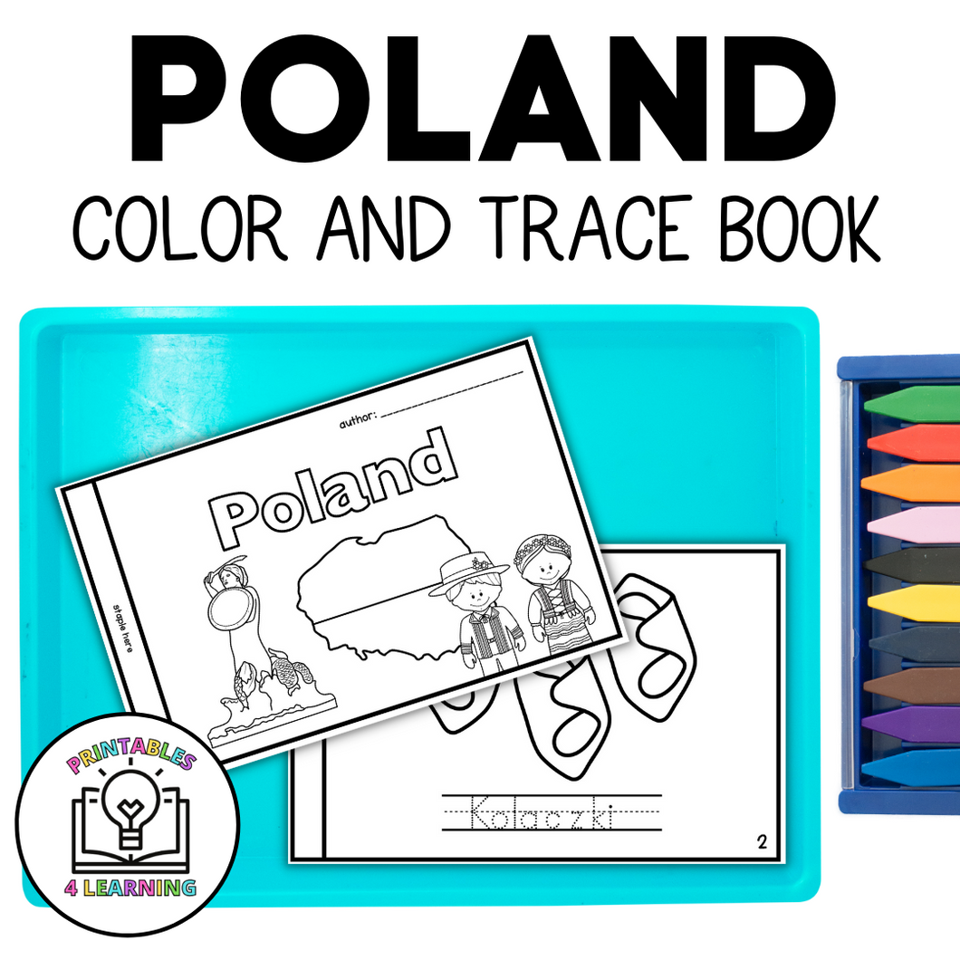 Poland Color and Trace Book for Kids