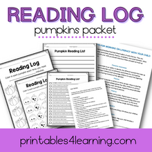 Load image into Gallery viewer, Editable Reading Log: Pumpkin Books for Kids with Parent Handout - Printables 4 Learning
