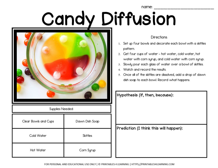 Skittles Science Experiment: Candy Diffusion – Printables 4 Learning