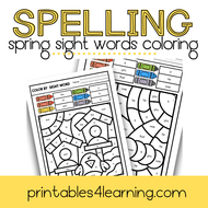 Editable Spring Color by Sight Words - Printables 4 Learning